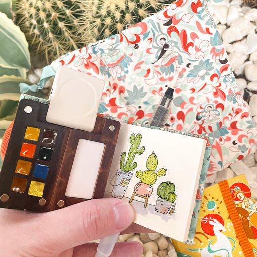 飞乐鸟璀璨敦煌旅行便携水彩颜料套装木盒颜料文艺绘画套装 商品图2