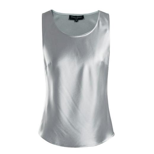 醋酸缎面纯色圆领背心、宽松黑色白色灰色绿色浅蓝色粉色2102004 商品图3