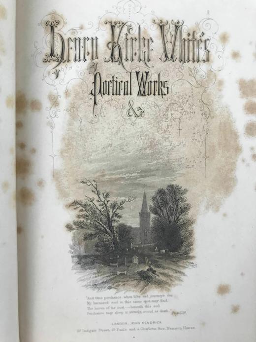 特装本！1855年 亨利·柯克·怀特生平与作品 8幅插图 全真皮精装32开 商品图4