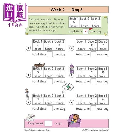 【中商原版】英国原版CGP教辅 新版KS1数学日常练习书2年级夏季学期 New KS1 Maths Daily Practice Book: Year 2 Summer Term 商品图1
