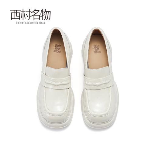 西村名物2024春季新品休闲时尚乐福鞋学院风厚底亮面小皮鞋X24AM10701 商品图2