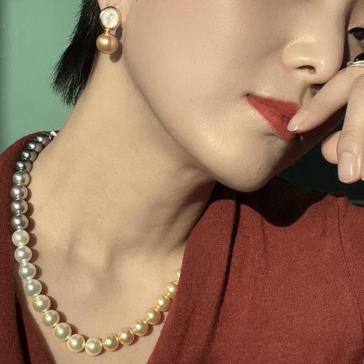 PEARLSIDE 渐变四季彩珍珠项链/金珠贝珠贝壳耳钉 商品图4
