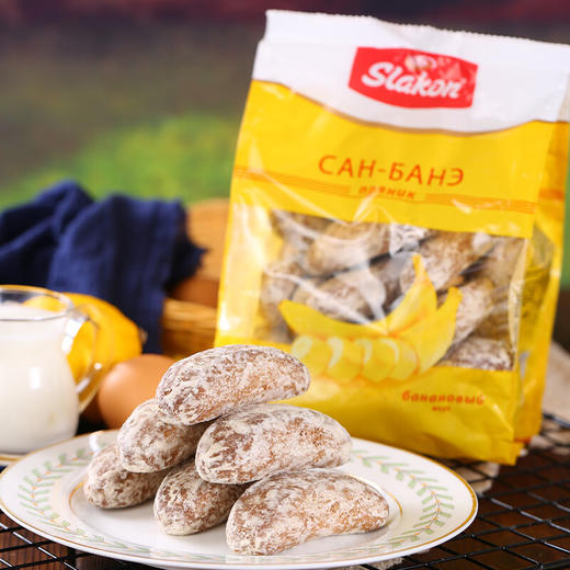 俄罗斯斯拉贡牌香蕉味/橙子味光头饼450g/袋 商品图0