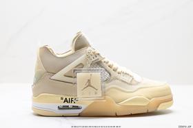 耐克乔丹Off-White x Air Jordan 4 Retro复古运动篮球鞋CV9388-100男女鞋