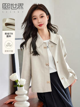 【专属特价】熙世界小个子短款风衣女秋2025新款气质独特设计高级感休闲外套