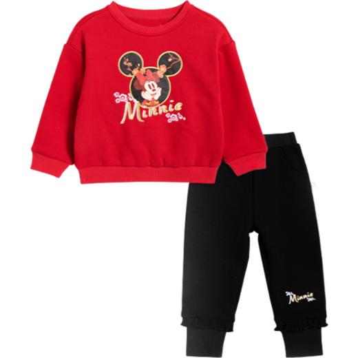 【商场同款】迪士尼童装米妮卫衣套装2024春秋新款女童中国风上衣休闲裤两件套224DT0175 商品图7