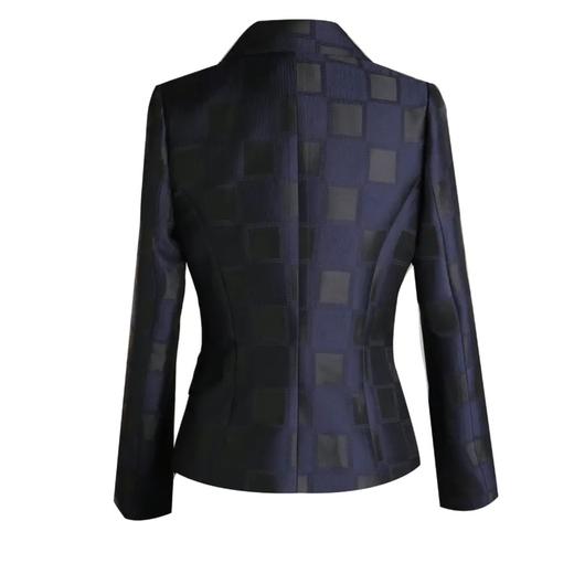 定制—“轻奢风”时尚精致提花格纹修身一粒扣西装外套  1805010 商品图1