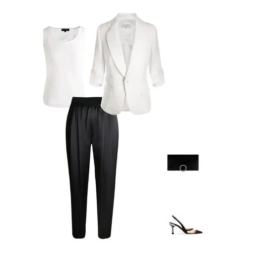 春秋夏通勤-气质时尚-中袖提花轻简 白色显瘦抽褶小西装  2005008 商品图4