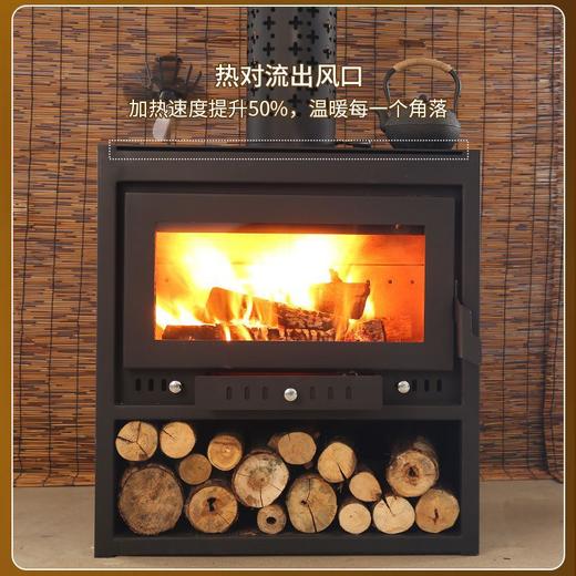 真火燃木壁炉柴火木柴农村取暖炉家用室内民宿别墅欧式装饰锌钢 商品图2