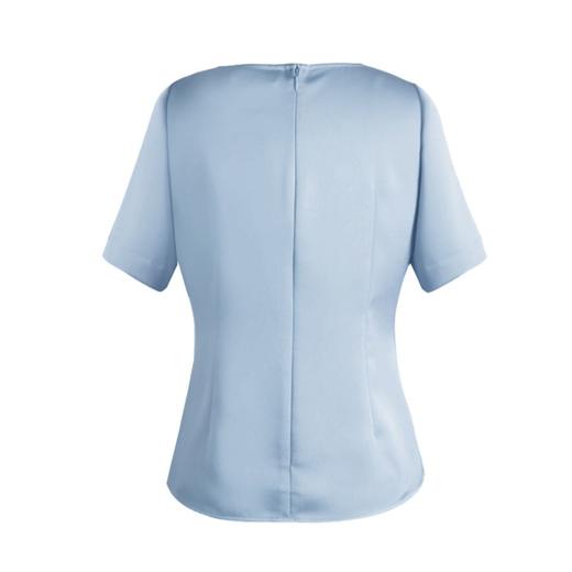 春夏时尚—修身设计感气质—抽褶圆领短袖显瘦  纯色上衣 1802042 商品图1