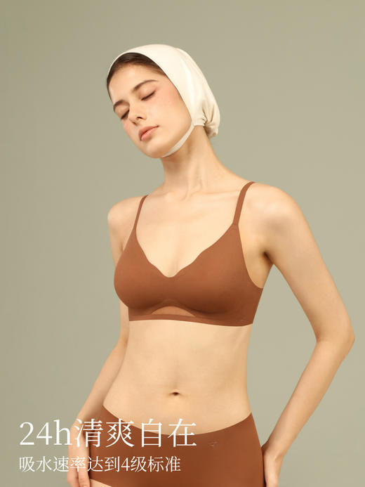 【E】素肌良品-微风桃桃-无钢圈内衣女士聚拢小胸显大软支撑透气文胸薄款 23新品MX225 商品图3