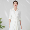 EITIE爱特爱气质通勤简约大气宽松系带收腰白色衬衫连衣裙24新款A2407303 商品缩略图1