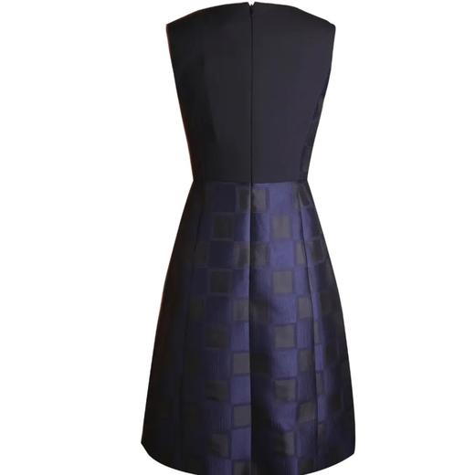 提花拼接连衣裙 - 圆领无袖经典通勤百搭春夏超显瘦连衣裙1801060 商品图1