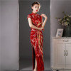 丝绒亮片走秀演出旗袍 ，红色性感修身改良复古宴会旗袍SQF8844 商品缩略图1