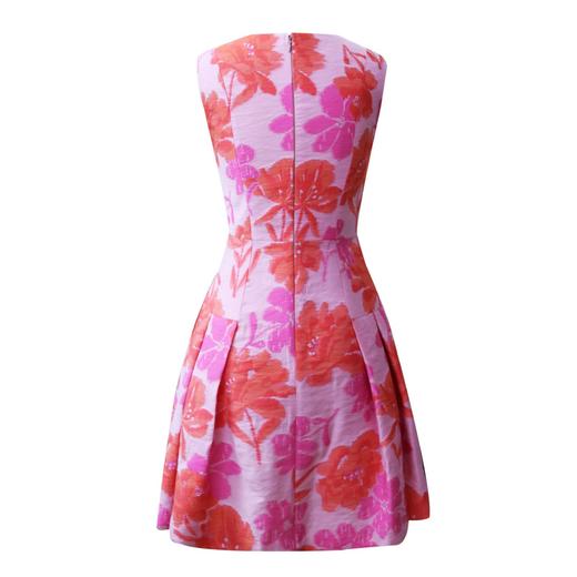 织锦花色印花A摆折连衣裙、春夏超显瘦碎花无袖连衣裙   2101008 商品图1