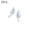 ZEGL冰晶蝴蝶珍珠耳饰女2024新款爆款春夏耳钉高级感925银针耳环 商品缩略图0