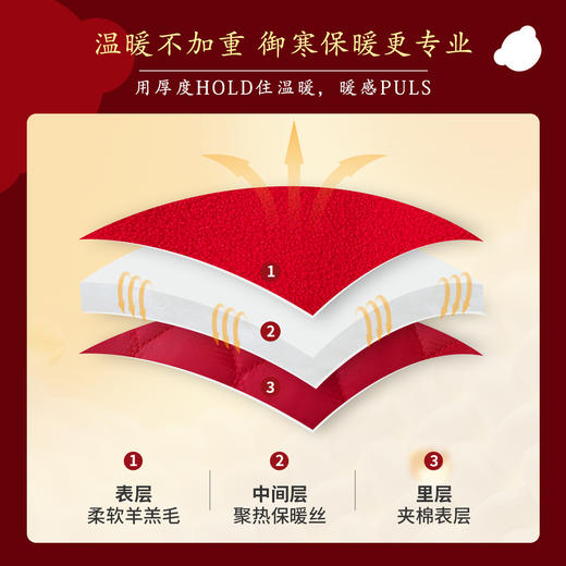 【清仓捡漏】【夹棉两件套】【100-140】【精典泰迪】儿童加厚拜年服红色年服套装 商品图4