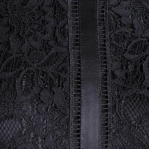 ELITE蕾丝拼接优雅无袖中式连衣裙夏季休闲聚酯纤维黑色1801077 商品图2