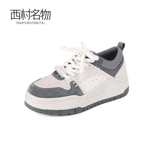 西村名物2024春季新品休闲时尚百搭舒适轻盈拼色潮流板鞋T24AM11291 商品图1