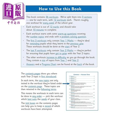 【中商原版】英国CGP KS1 Maths 10-Minute Weekly Workouts - Year 2 商品图1