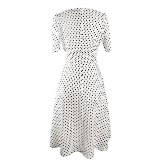 “罗马假日”-波点 V领连衣裙、法式气质收腰春天仙女裙  1901012 商品图1