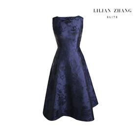 气质提花无袖修身优雅连衣裙中国风、日常a字轻礼服长裙1801048