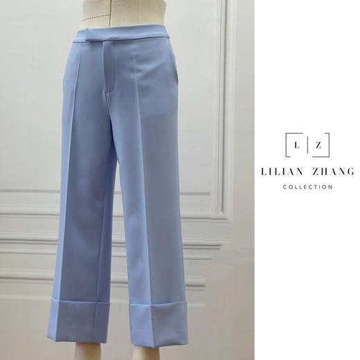 定制—治愈色系—极简九分筒裤-时尚宽松通勤直筒九分裤  2204006 商品图1