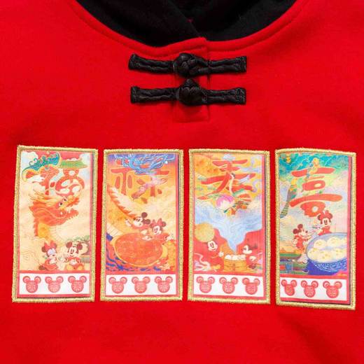 [商场同款]迪士尼童装春秋儿童连帽套头撞色卫衣国风时尚上衣秋冬套头衫224DS0799 商品图4