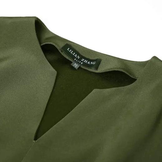 时尚通勤-麻缎连袖、收腰五分袖气质显瘦时尚法式连衣裙  2001010 商品图4