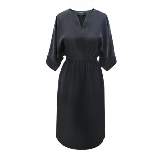 时尚通勤-麻缎连袖、收腰五分袖气质显瘦时尚法式连衣裙  2001010 商品图0