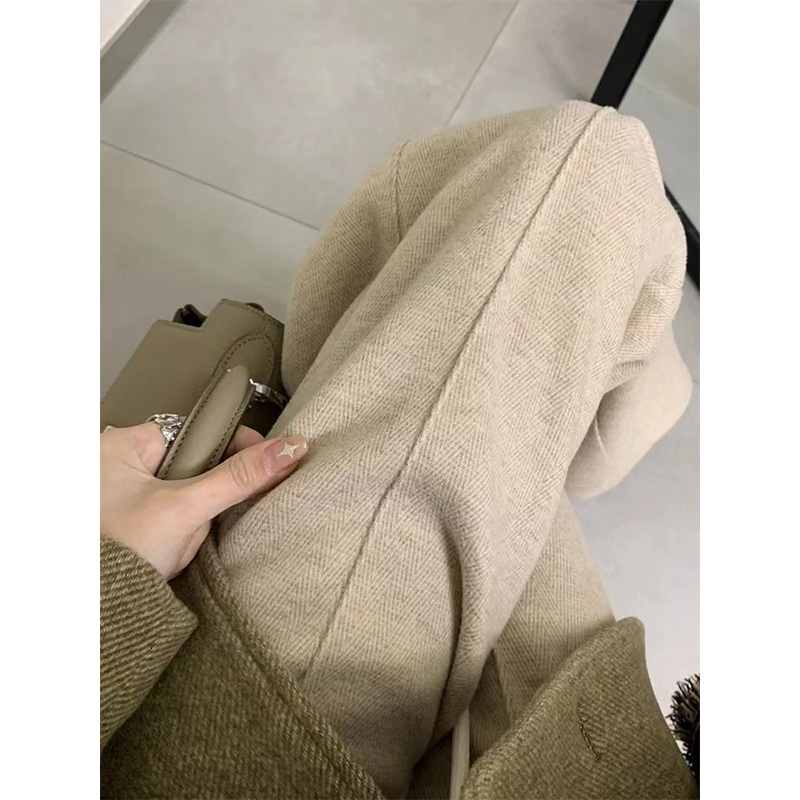 【超厚实！冬日奢感限定羊毛阔腿裤！下单就送防静电喷雾！】超厚实超暖和人字纹羊毛阔腿裤 复合羊羔绒 三色可选2834