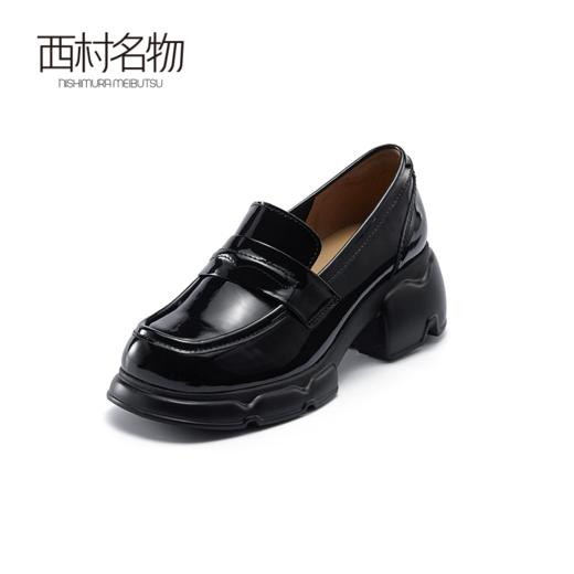 西村名物2024春季新品休闲时尚乐福鞋学院风厚底亮面小皮鞋X24AM10701 商品图1