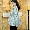 FLZD-A9629冬季新中式真丝提花棉服棉衣女新品国潮侧襟珠扣水貂毛外套女 商品缩略图1