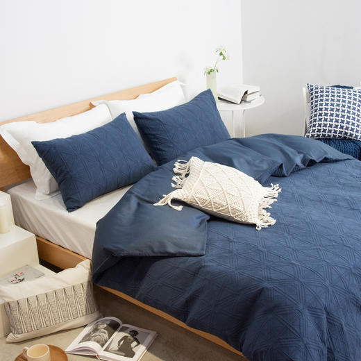 一丝浓立体提花被套三件套肌理高级感宅寂风 商品图2