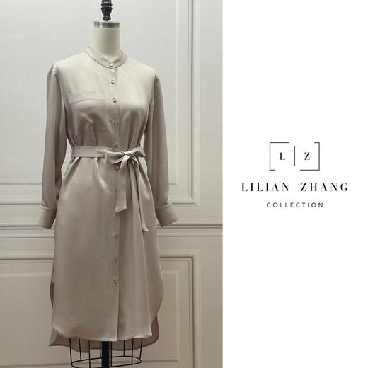 定制-收藏级—精简质感衬衫连衣裙- 优雅直筒长袖衬衫裙  2201023 商品图4