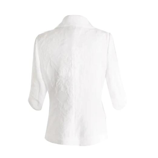 春秋夏通勤-气质时尚-中袖提花轻简 白色显瘦抽褶小西装  2005008 商品图1