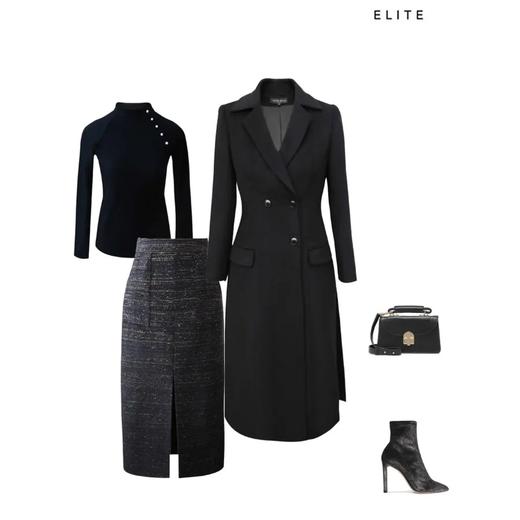 ELITE 小高领珍珠扣打底衫 - 时尚显瘦百搭通勤长袖上衣  2008001 商品图2