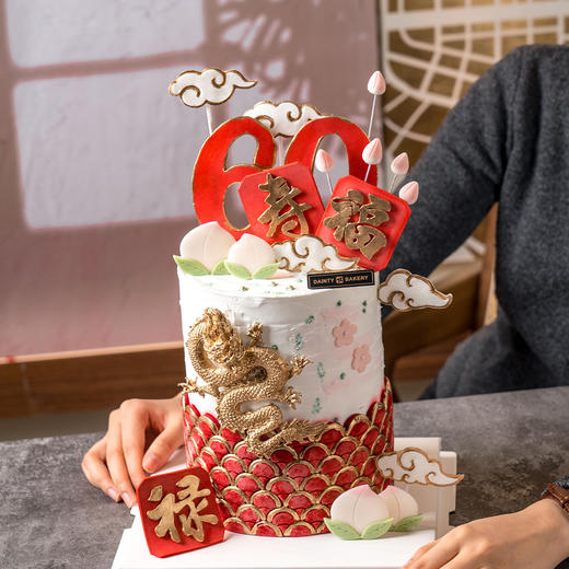 预定款｜福禄寿蛋糕6寸超加高（纯动物奶油新鲜水果夹心 提前3天预定） 商品图1
