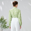 EITIE爱特爱复古清新印花时尚宽松泡泡袖飘带绿色衬衫24新款A2409309 商品缩略图4