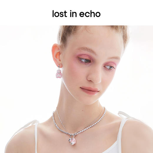 lost in echo2023秋冬新品Yetti雪怪滚雪球植绒双层珍珠项链 商品图3