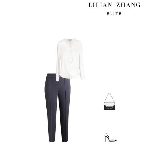 定制—极简风—ELITE 醋酸侧拉压线小脚裤显瘦通勤铅笔裤 1904017 商品图2