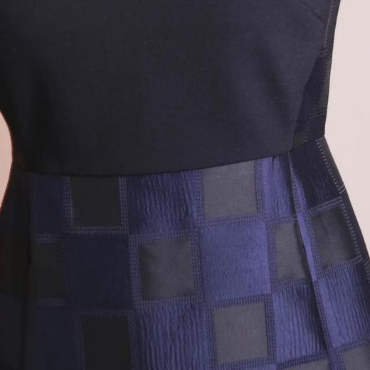 提花拼接连衣裙 - 圆领无袖经典通勤百搭春夏超显瘦连衣裙1801060 商品图2