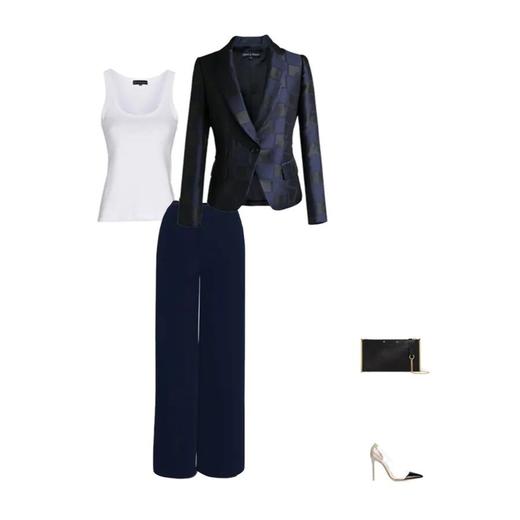 定制—“轻奢风”时尚精致提花格纹修身一粒扣西装外套  1805010 商品图4