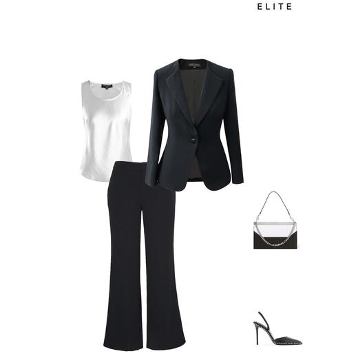 定制— 舒适风— ELITE百搭显瘦时尚优雅高腰微喇阔腿裤  1904018 商品图3