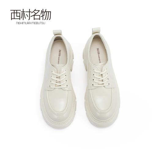 西村名物2024春季新款休闲系带显高真皮时尚气质厚底小皮鞋X24AM10631 商品图2