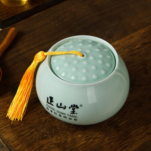 正山堂 陶瓷圆形茶叶罐 瓷都德化密封储存茶叶 500ml茶具 商品图4