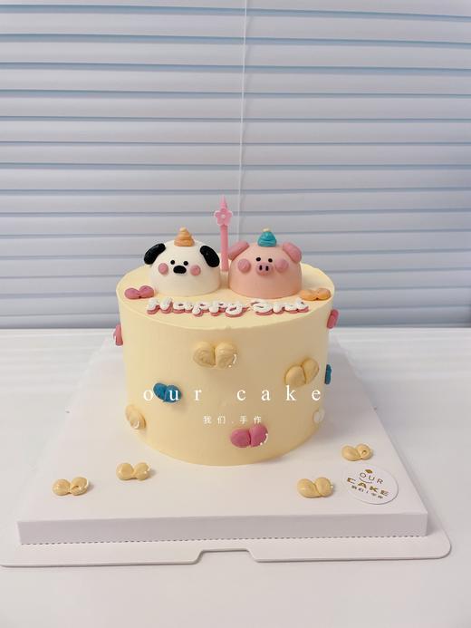 帕恰狗/小猪猪/喵星人（小动物可换）立体卡通手绘蛋糕-低糖处理无添加 商品图0