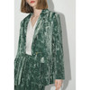 【有赞】COCOBELLA新中式竹叶拓印压褶丝绒西装女国风盘扣外套SI3007 商品缩略图2