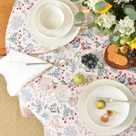雅蕊系列圆桌布田园全棉欧式复古圆桌布 商品图2