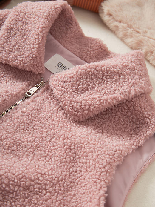 【79元福袋，不支持退换】熙世界羊羔毛拼接棉服外套女2022秋冬装新款翻领无袖坎肩棉服马甲 商品图2